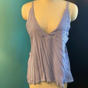Lulus striped navy and white tank top
